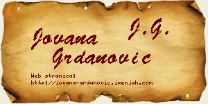 Jovana Grdanović vizit kartica